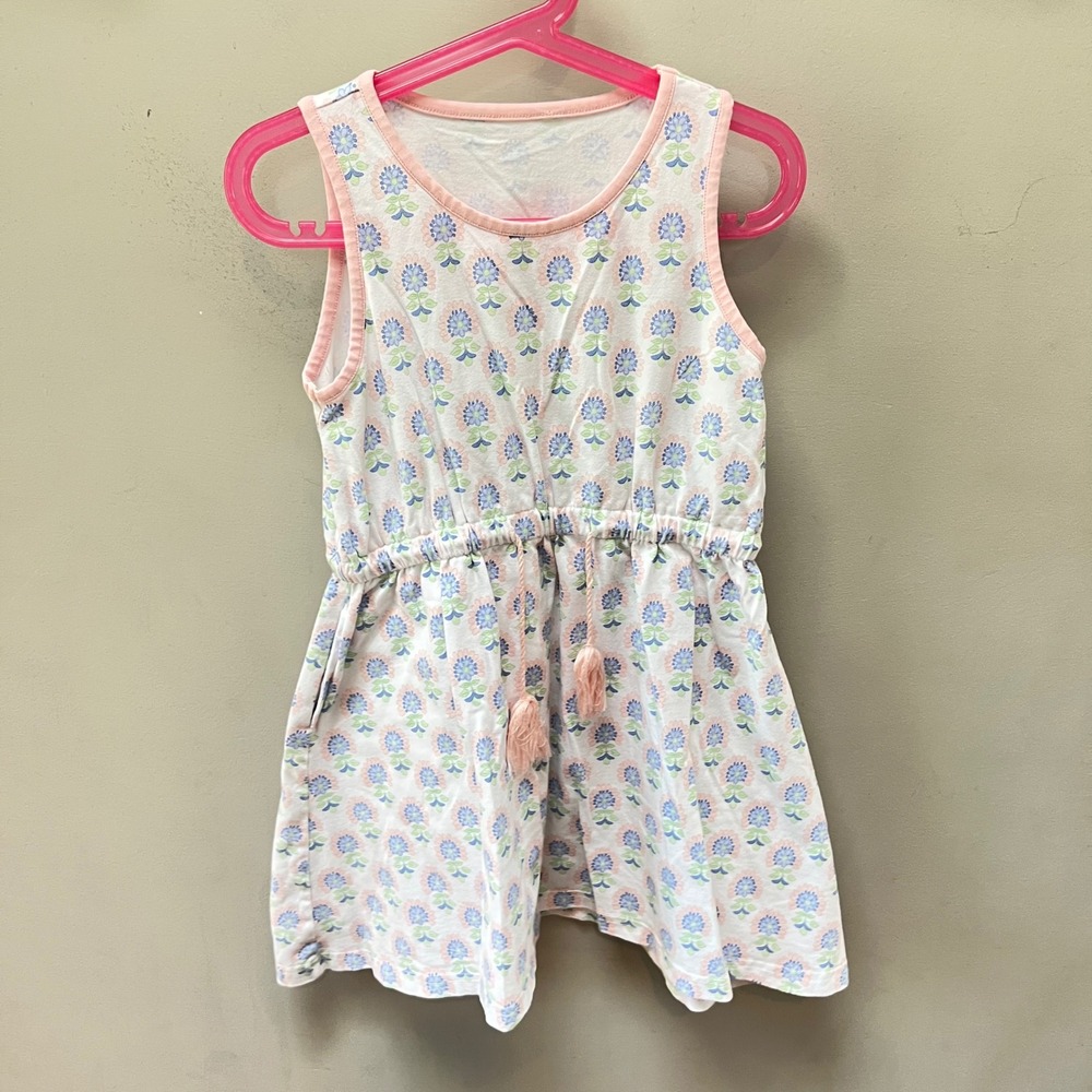 Serendipity‎ Shrimp & Grits Floral Dress Sleeveless Drawstring Waist Size M(5-6)